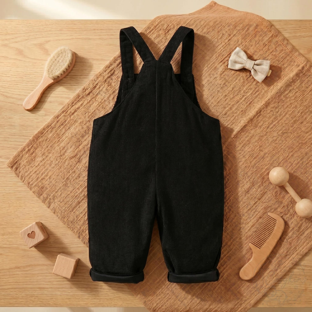 Bambini Craft™ Orso Fluffy Bear Patch Premium Corduroy Infant Overalls & Warm Winter Dungarees