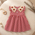 Bambini Craft™ Fragola Strawberry Hand-Crochet Collar Red Gingham Artisan Summer Sundress